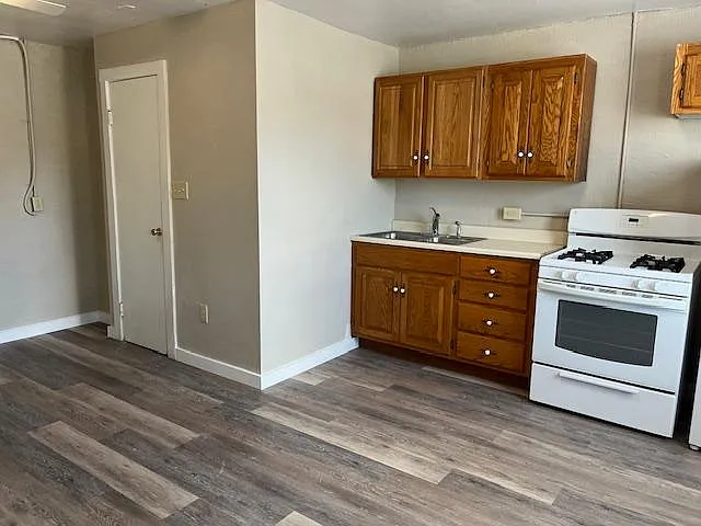 kitchen / living room (bathroom door on the left)