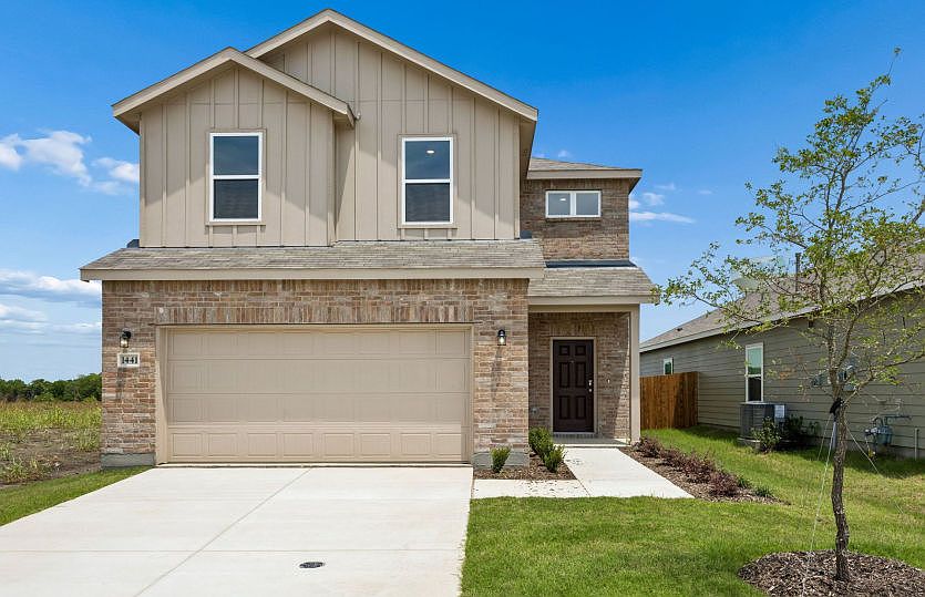 The Frio, a two-story home with 2-car garage, home exterior LS103 exterior features may differ
