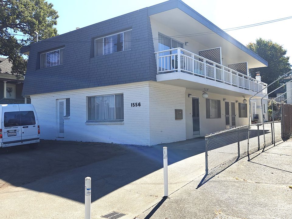 1556 Lincoln Ave, Alameda, Unit A. 2-Story unit with two balconies, one patio and parking in the front. Building has two additional units, side by side.