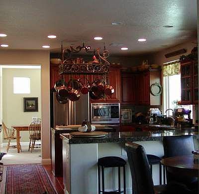 kitchen, dining area