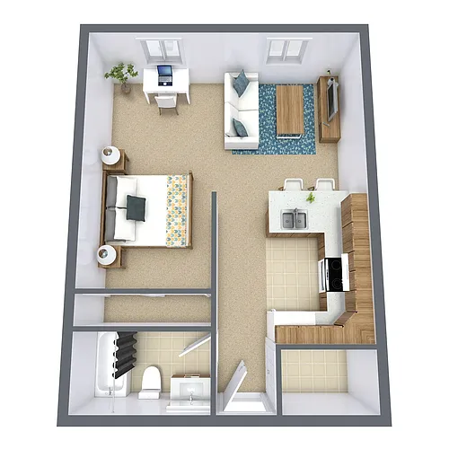 Floor plan Efficiency 01B