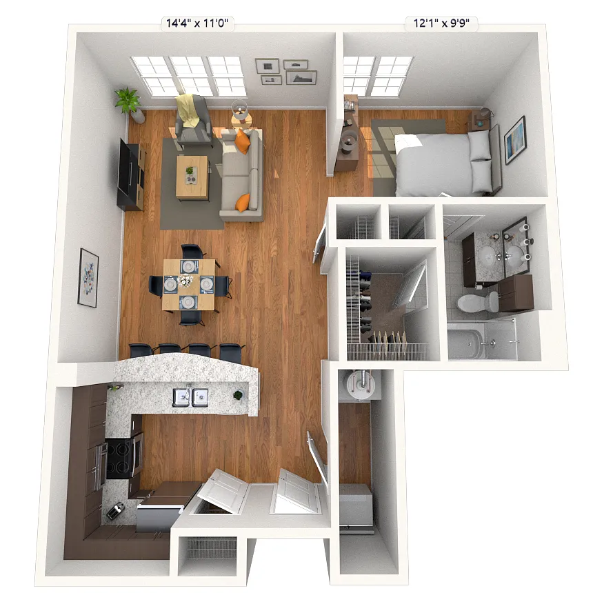 Floor plan Loft 0x1 710 SF