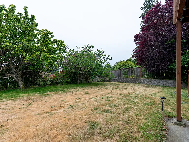 Back yard from walk out basement patio