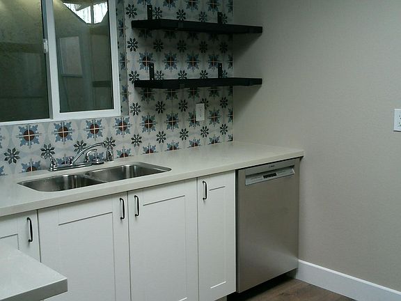 Kitchen-designer tile, new dishwasher