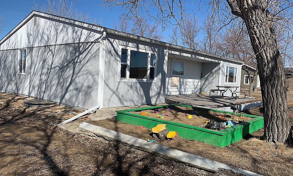 Front view with sandbox