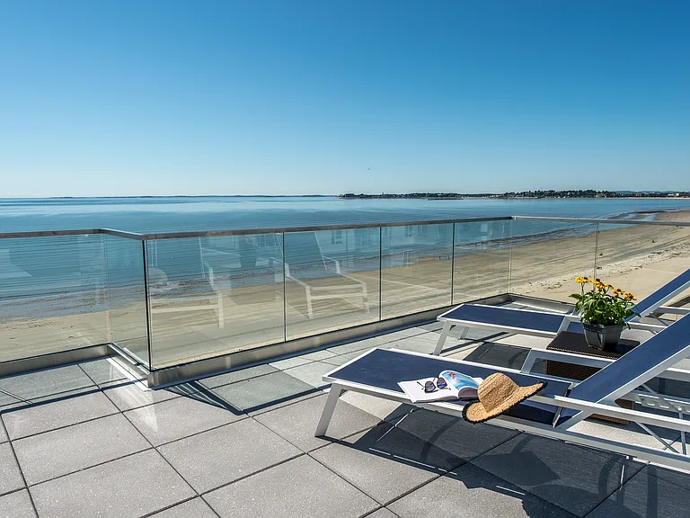 Rooftop with Chairs Overlooking Ocean