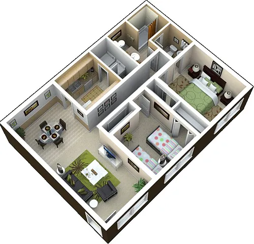 Floor plan 2 Bed/1.5 Bath