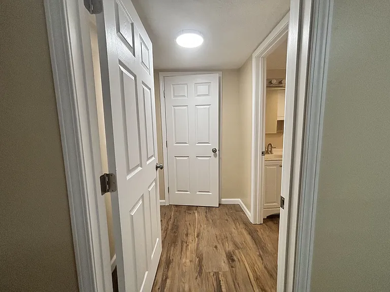Hallway that connects master bedroom to second bedroom and bathroom