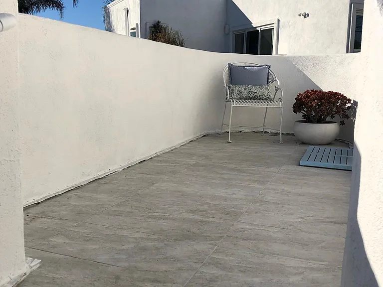 Guest house entrance at top of stairs