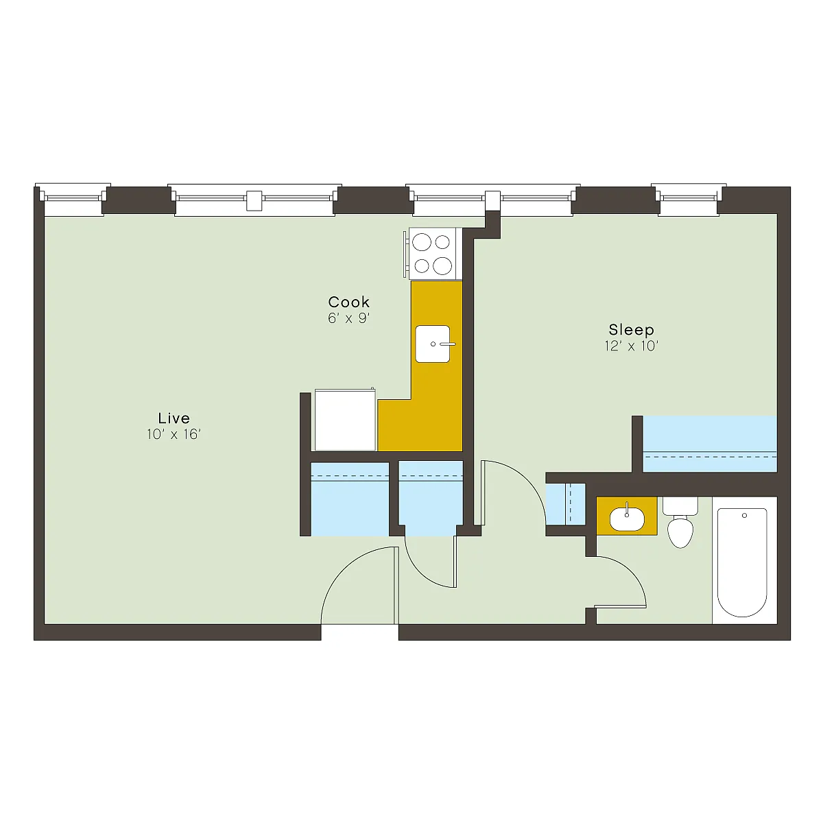Floor plan twn1-1bB