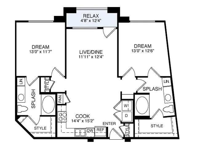 Floor plan 2B2 2-2