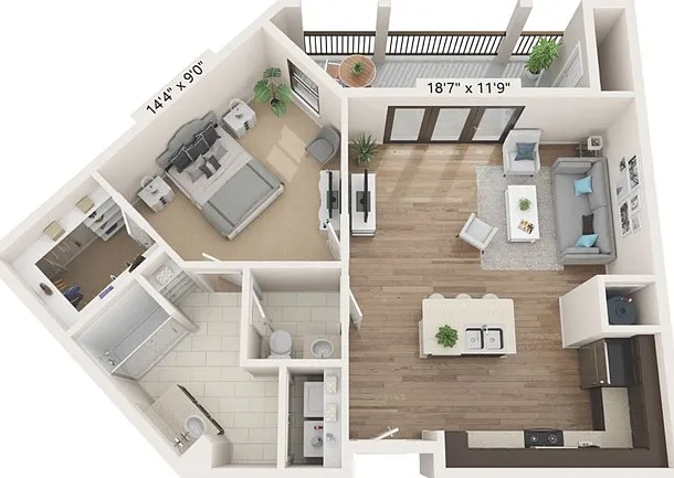 A3 | 1x1 | 805 sq ft A3 | 1x1 | 805 sq ft