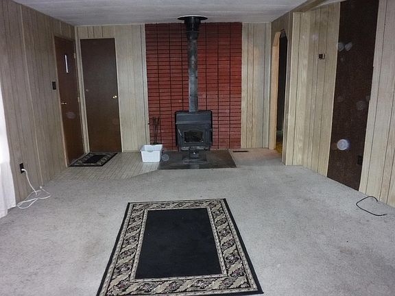 Wood stove in living room 
