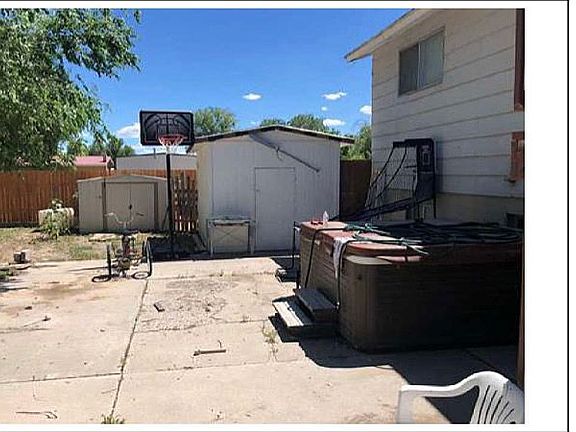 Back sheds and patio