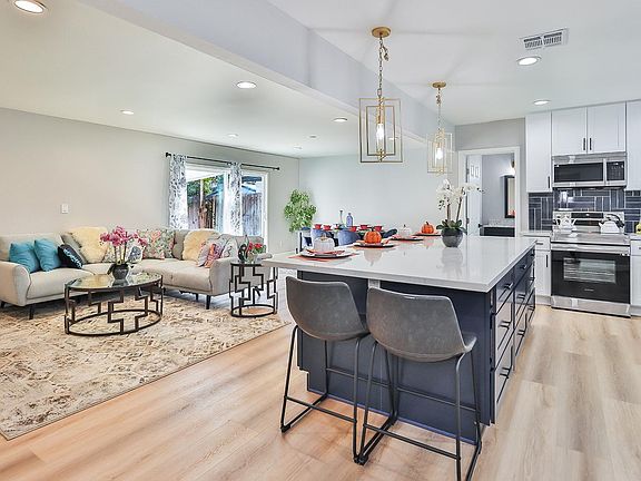 kitchen and living room