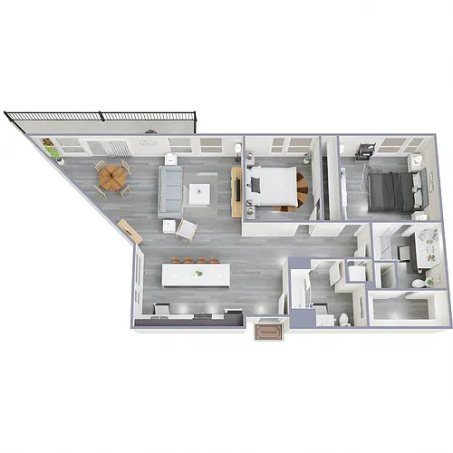 Floor plan J - 2 Bed 2 Bath