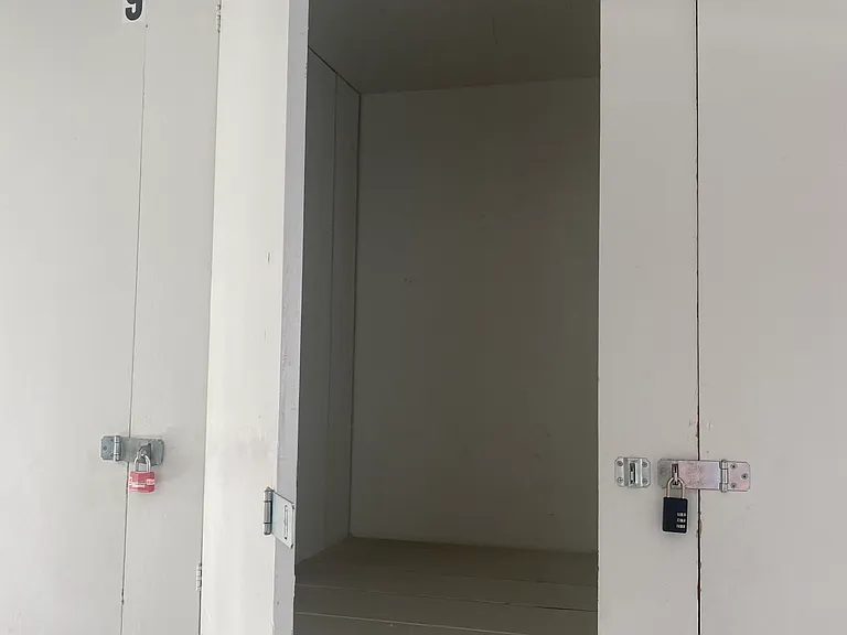 Storage locker in the laundry room