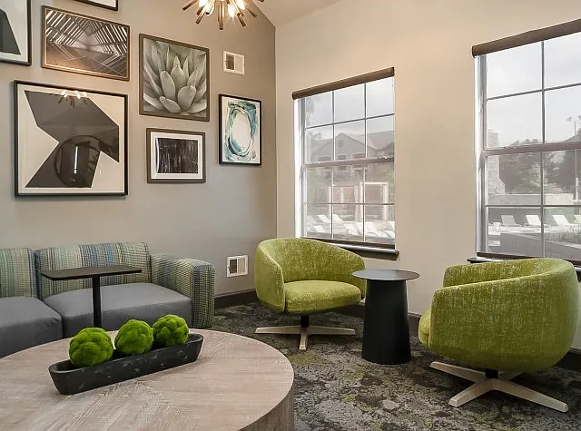 Relax in our contemporary lounge space with modern decor at The Preserve at Tuscaloosa.