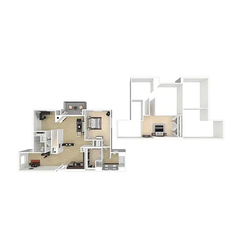 Floor plan 2 Bedroom 2 Bathroom F