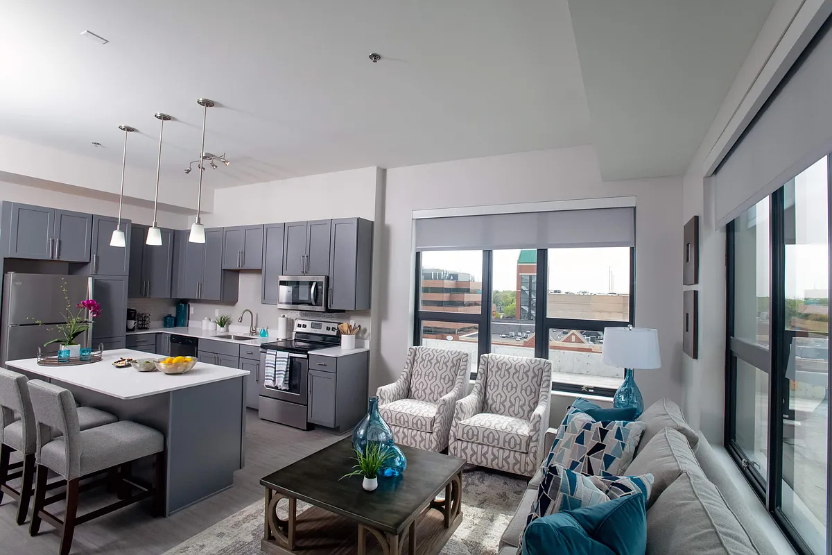 Living Room & Kitchen - Newman Lofts