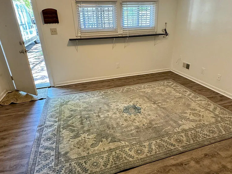 Living room, Entry door and Two windows