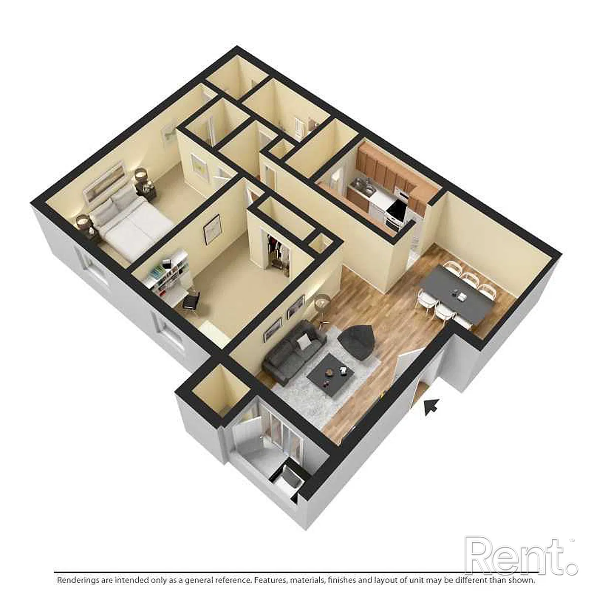 Floor plan 2 BED WD Hookups
