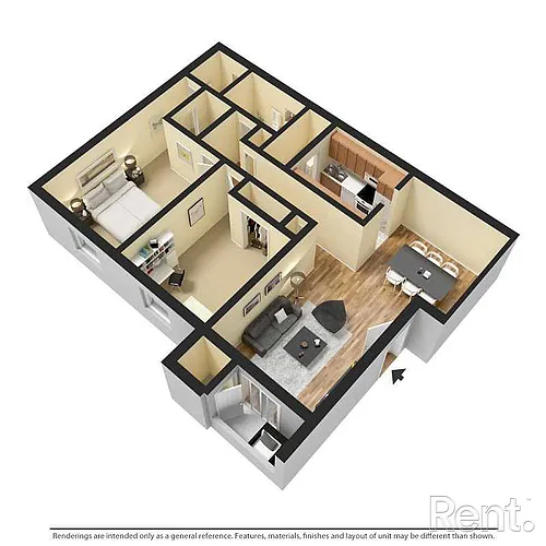 Floor plan 2 BED 1 Full 1 Half Bath WD Hookups