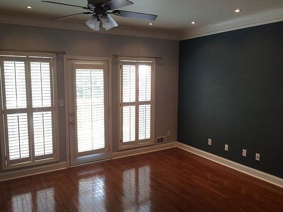 Living room with door to back deck