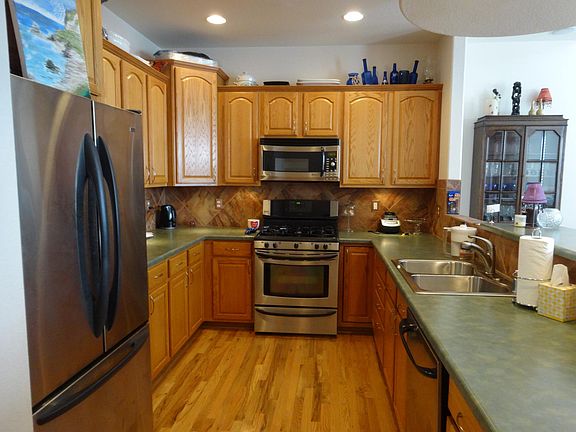 Kitchen with stainless steel appliances