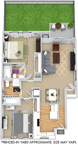 Floor plan Hawthorne with Fenced-In Yard