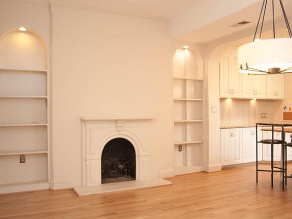 Dining room with original details and fireplace