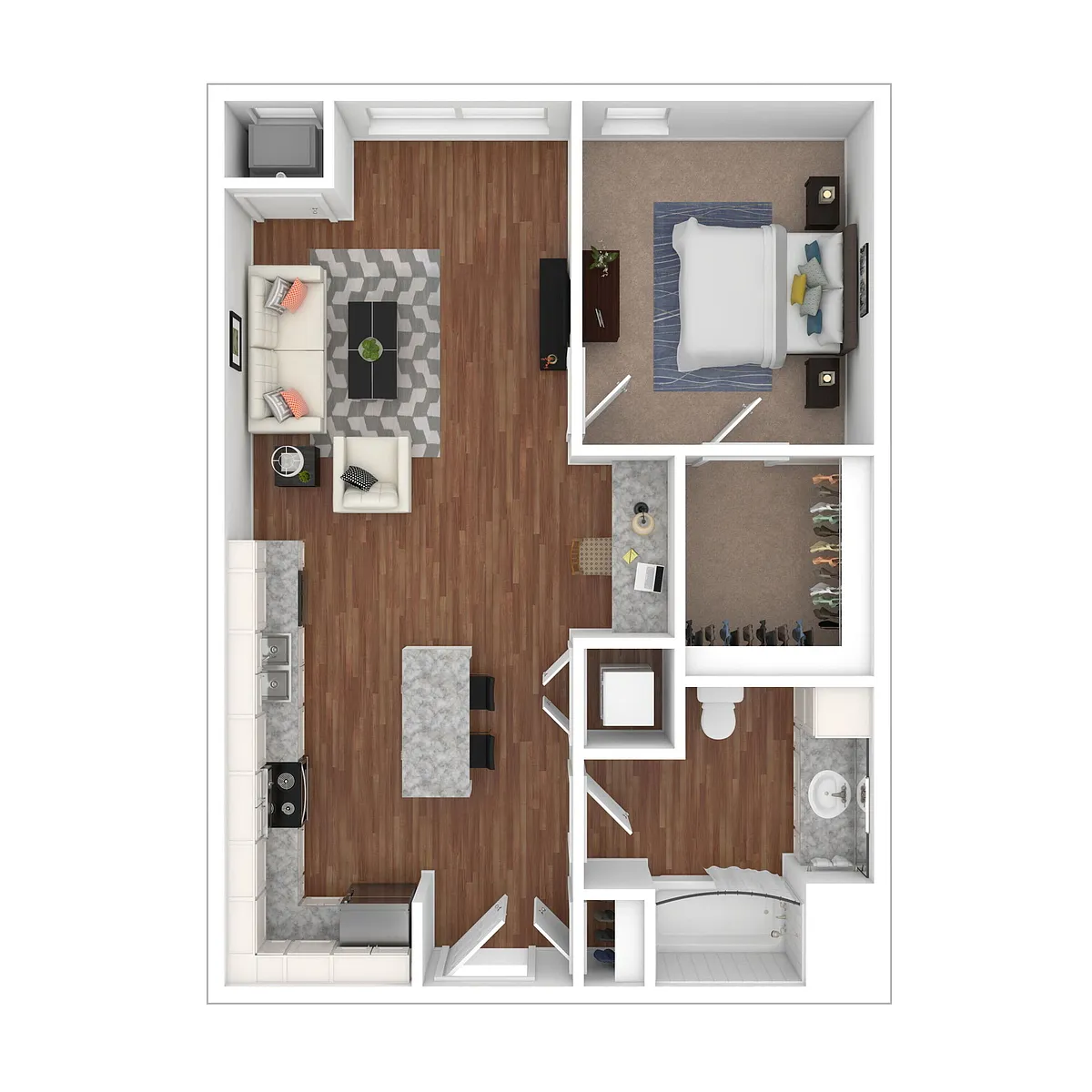 Floor plan One Bedroom One Bathroom