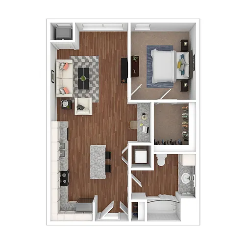 Floor plan One Bedroom One Bathroom