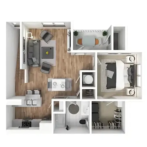 Floor plan 1X1 C