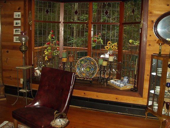 Living room window overlooking deck