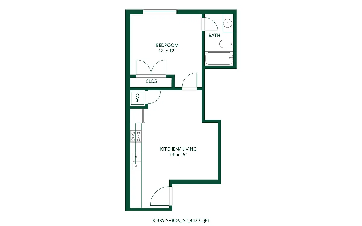 Floor plan 1 bed 1 bath