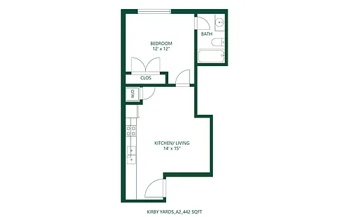Floor plan 1 bed 1 bath