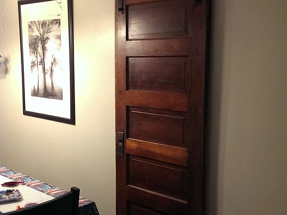 Barn-style door over pantry