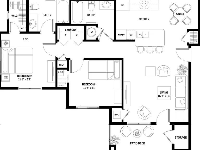 Sage Point Village Apartments 2 Bedroom 2 Bathroom Floor Plan in Ammon ID Sage Point Village Apartments 2 Bedroom 2 Bathroom Floor Plan in Ammon ID