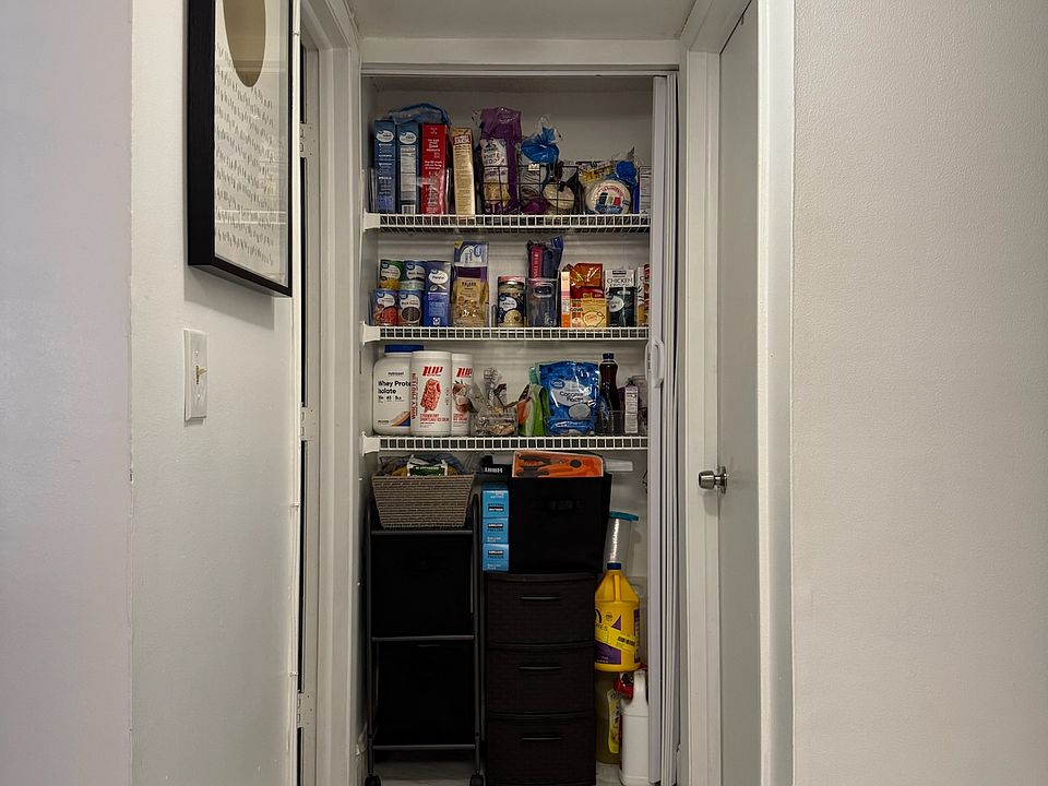 Pantry closet. Second bedroom (to the right) and second bedroom (to the left).
