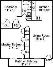 Floor plan Two Bedroom