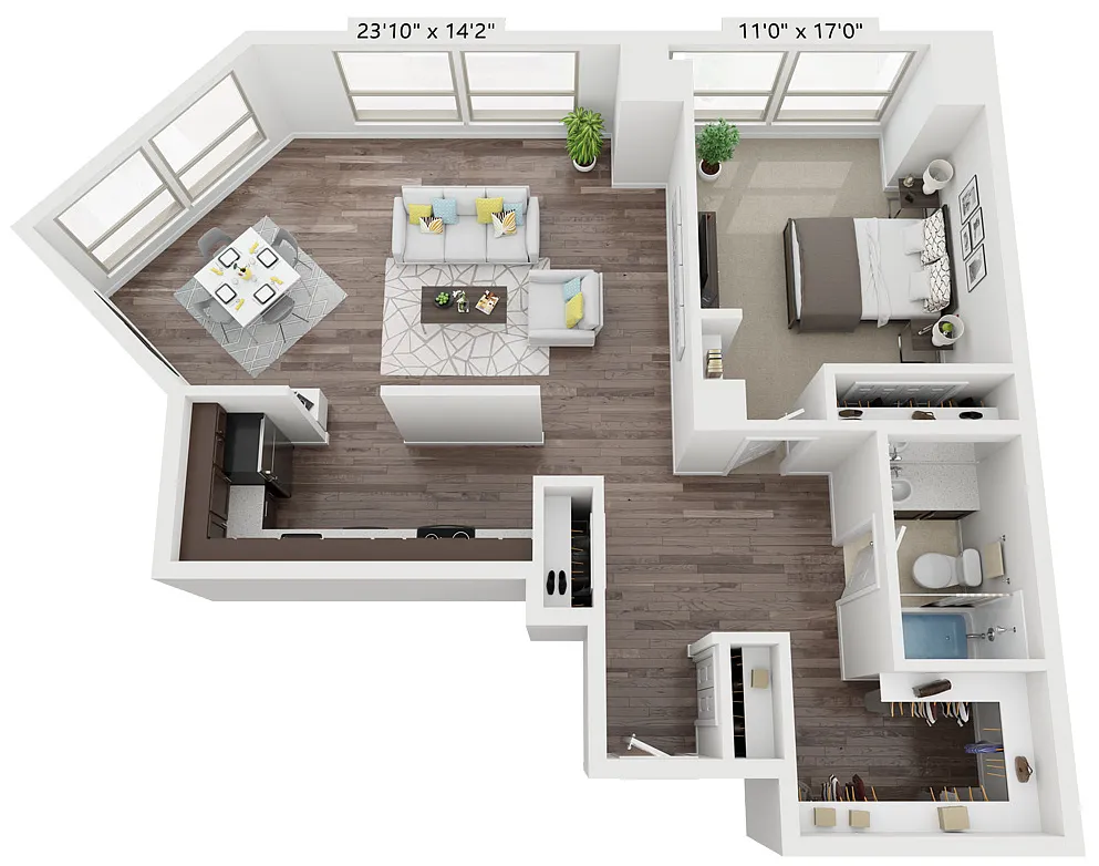 Floor plan ONE BEDROOM NINE