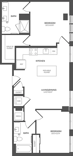 Floor plan 2 Bed/2 Bath-C03