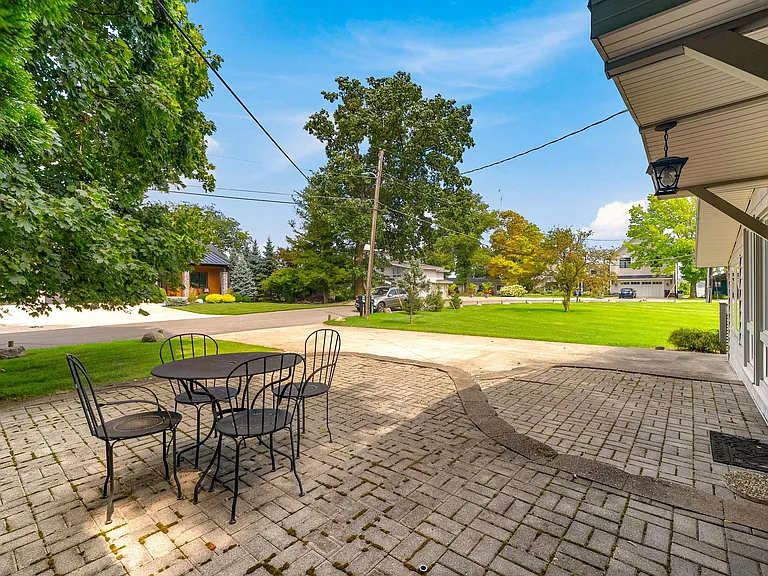Elevated patio and driveway