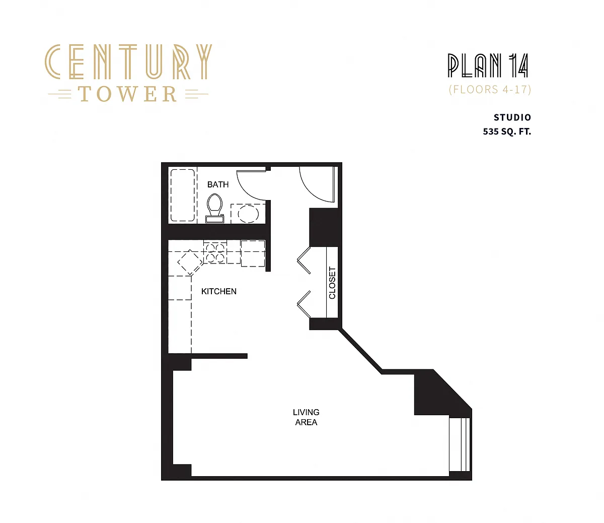 Floor plan Studio 14
