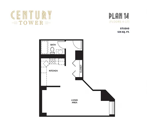 Floor plan Studio 14