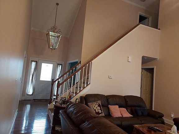 Front Door by Chandelier