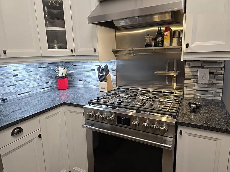 Gourmet quality gas range/hood.