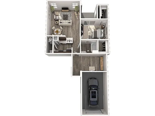 Floor plan A7 1000 Sq. Ft. 1st Fl. With Garage & Extra Bonus 