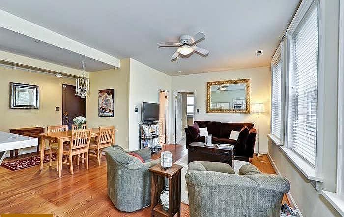 Living room and dining area